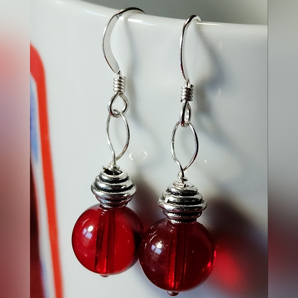 925 Electrifying Ruby Red Earrings